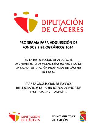 Imagen Subvenciones - PROGRAMA PARA ADQUISICIÓN DE FONDOS BIBLIOGRÁFICOS 2024.