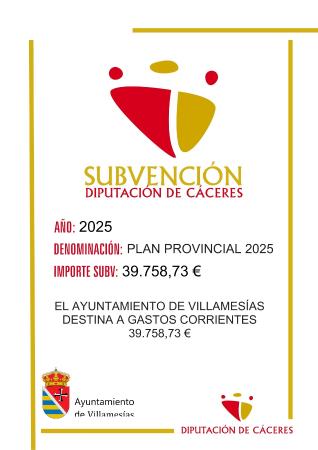 Imagen SUBVENCIONES - PLAN PROVINCIAL 2025
