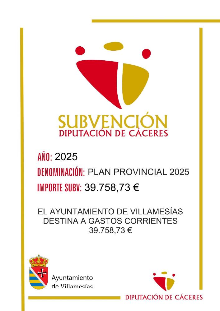 Imagen SUBVENCIONES - PLAN PROVINCIAL 2025