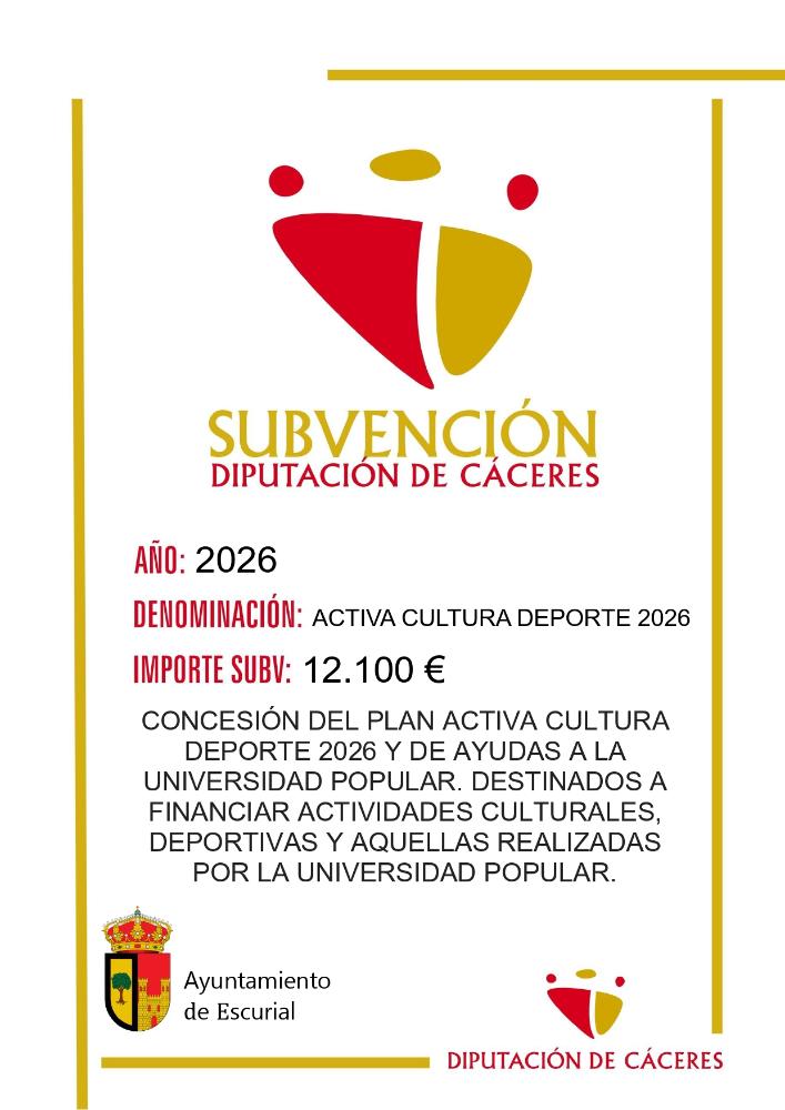 Imagen SUBVENCIONES - ACTIVA CULTURA DEPORTE 2026